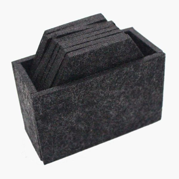 

table runner 8pcs felt coasters with storage box placemat cup mat pad non slip anti-friction