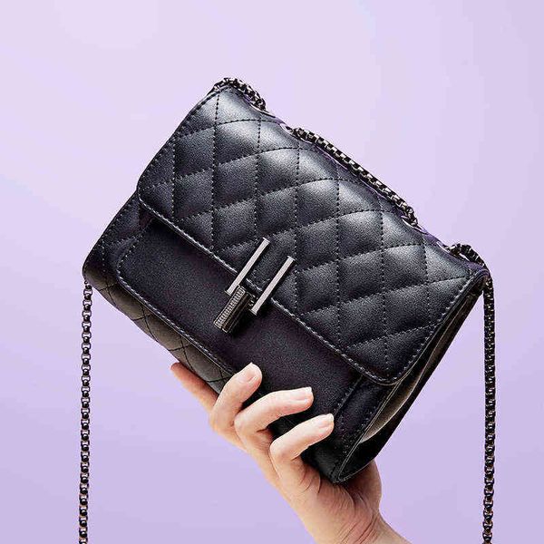 

girls mini messenger bag genuine leather chain shoulder for women's crossbody s bolsas ladies little lattic classic