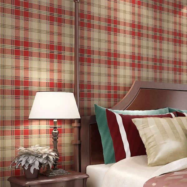 

wallpapers england grid wallpaper british american pastoral scottish plaid non-woven living room modern bedroom