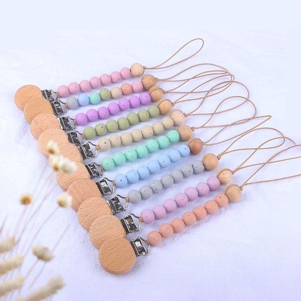 

pacifiers# baby pacifier clips wooden beads pacifiers chain infant nipple appease soother chains clip toddler dummy holder