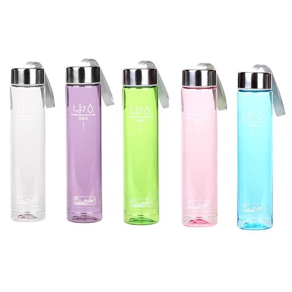 

cycling gloves 280ml portable transparent bike bicycle sports unbreakable plastic water bottle, Black