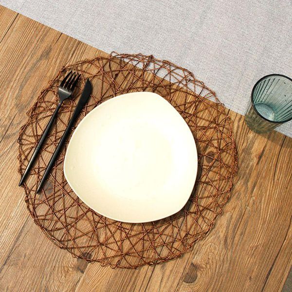 

mats & pads 38cm round table placemats non-slip dining pad restaurant supplies accessories home decor