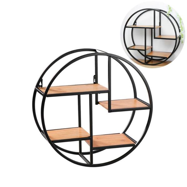 

wall mounted iron shelf round floating storage for pantry living room bedroom kitchen entryway other home decor