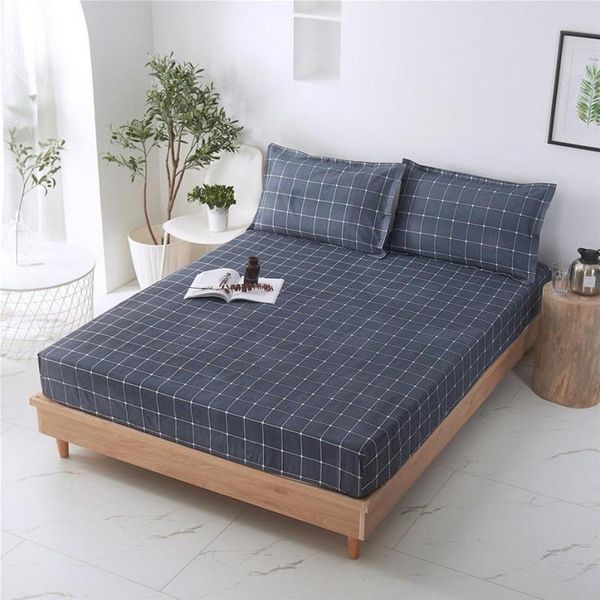 

sheets & sets 1pcs printed fitted sheet mattress cover four corners with elastic rubber anti-slip dustproof bed bedding(no cases)