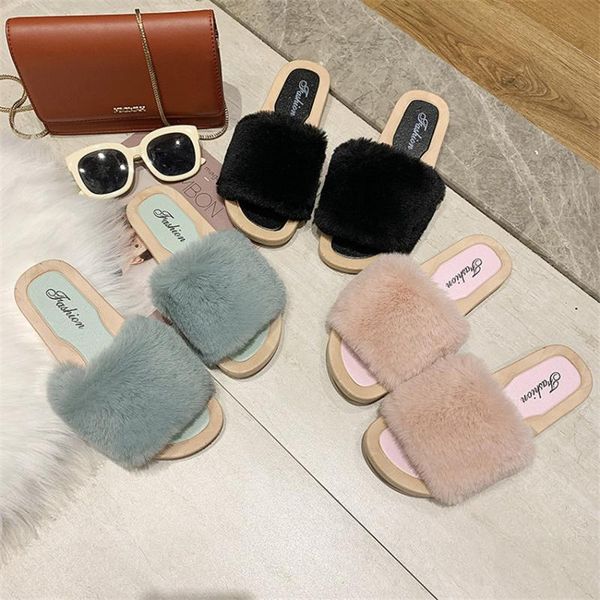 

slippers maggie's walker chinese style women shoes fashion korea house fur outdoor sneaker non-slip pantuflas de mujer, Black