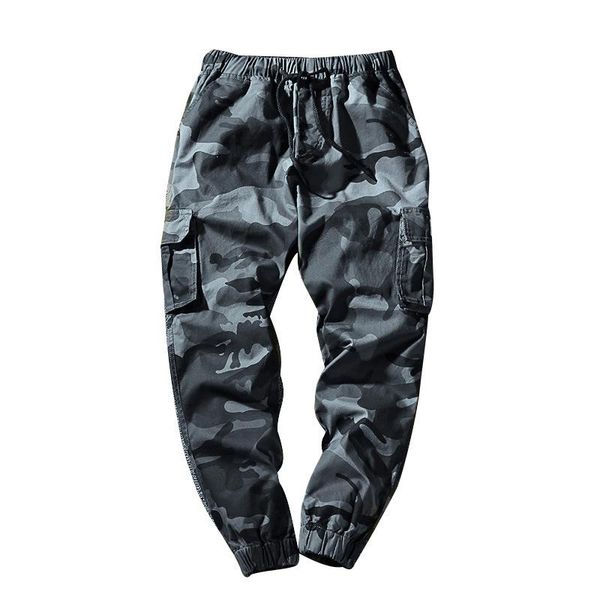 

fashion casual cargo pants camouflage tactical with pocket trousers for men hip hop joggers streetwear clothing 2021 men's, Black