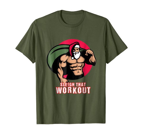 

sleigh that workout shirt santa funny gift, White;black