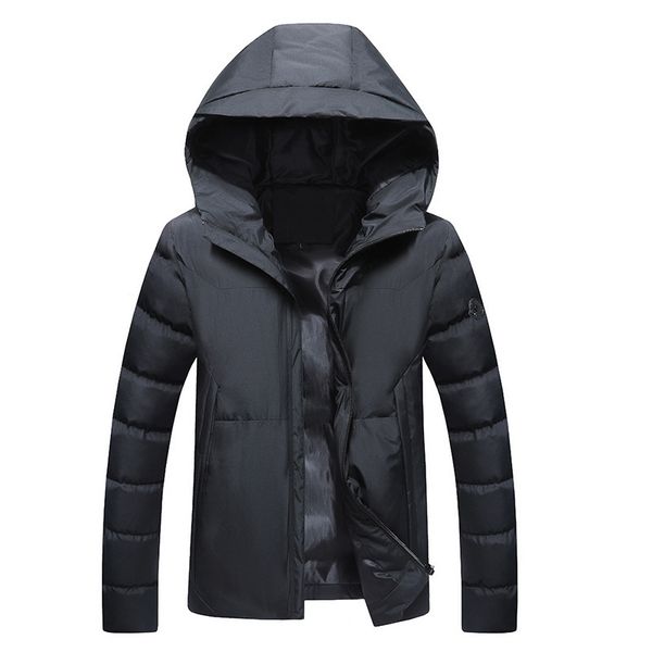 

men's hooded versatile fashion pure men's cotton jacket, Black