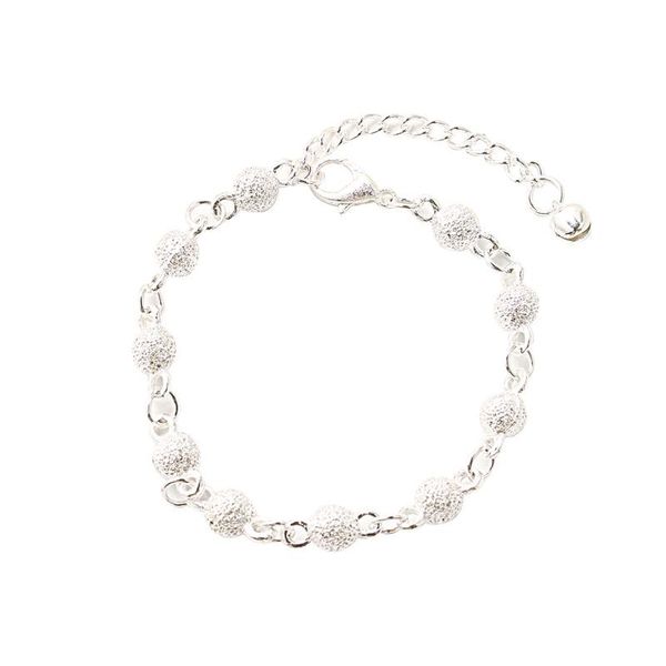 

fashion harajuku simple silver plated beads adjustable bracelets for girls decorations accessories bracelet on the leg link, chain, Black