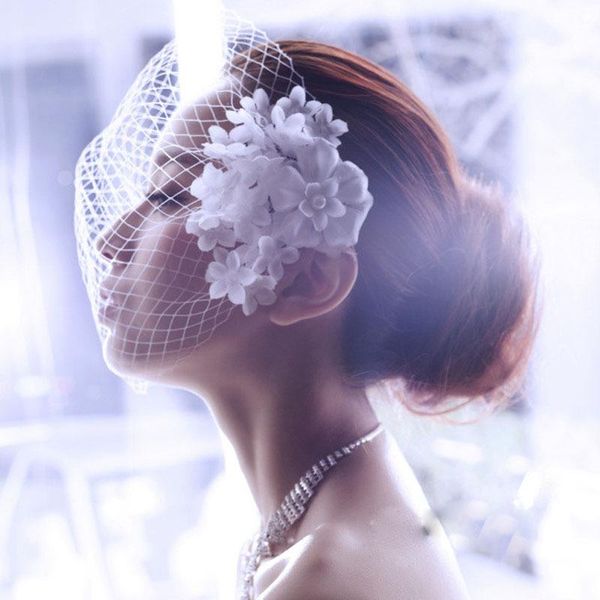 

bridal veils one layer veil accessories flowers pearls crystal ivory wedding birdcage voile mariage bv01, Black