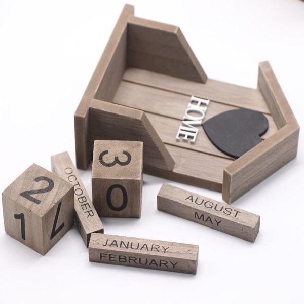 

decorative objects & figurines european retro old classic style small house home modelling wooden calendar creative decoration living room