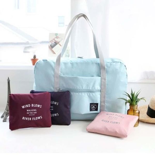 

duffel bags travel waterproof oxford cloth luggage bag storage increase collapsible shopping shoulder