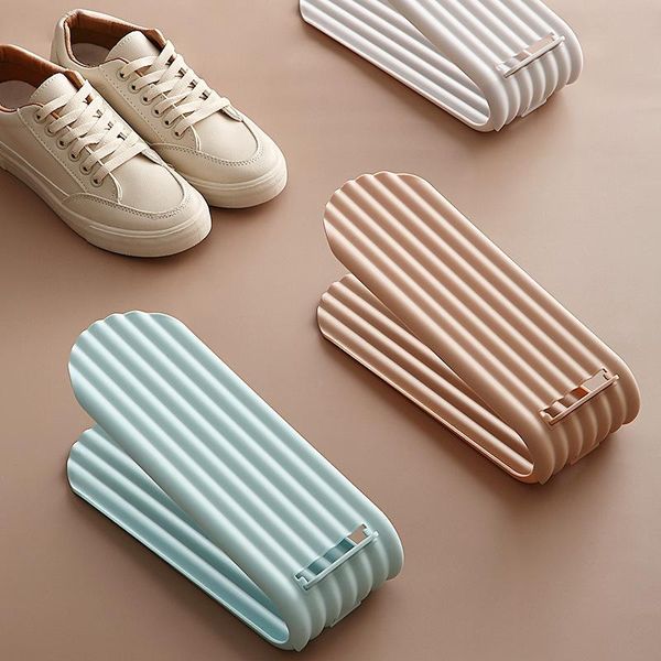 

hooks & rails adjustable storage shoe rack double layer support cabinet artifact layered slippers shoes save space shelves