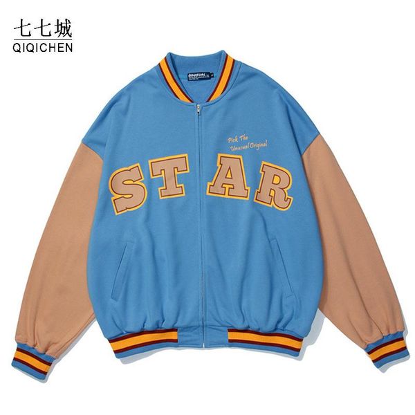 

jackets street baseball men letter embroidery student patchwork coats harajuku bomber jacket casual japanese outwear couple men's, Black;brown