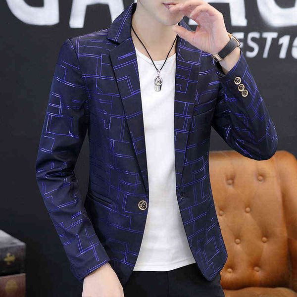 

luxury men's suits blazers hong kong korean slim fit single wt lattice small suit fashion british men's casual coat trendy men, White;black