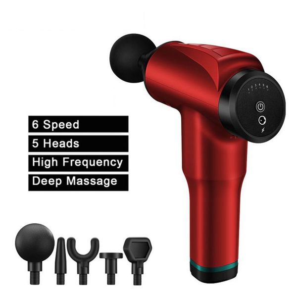 

muscle massage impact gun deep tissue percussion body relief for relax pistol machine 5 heads
