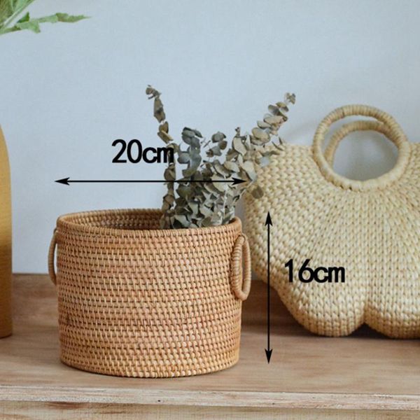 

storage baskets vietnam hand-woven rattan coffee table deskremote control debris basket round bucket