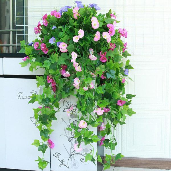

decorative flowers & wreaths artificial silk morning fake flower wall hanging orchid basket living room decoration imitation vine garden