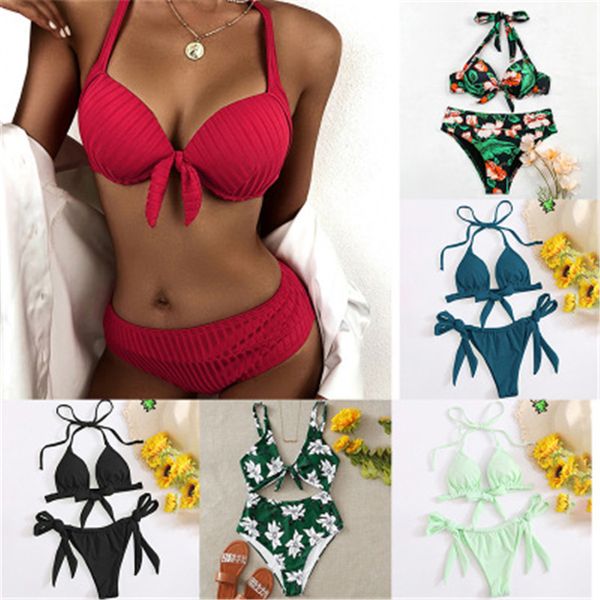 

2021 bikini set bandage backless swimwear women push up bathing suit women swimsuit brazilian beach wear female biquini
