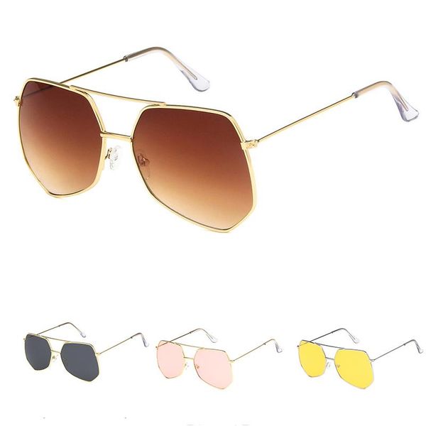 

sunglasses fashion trend polygon frame for women men classic retro metal uv400 sun glasses mirror de sol, White;black