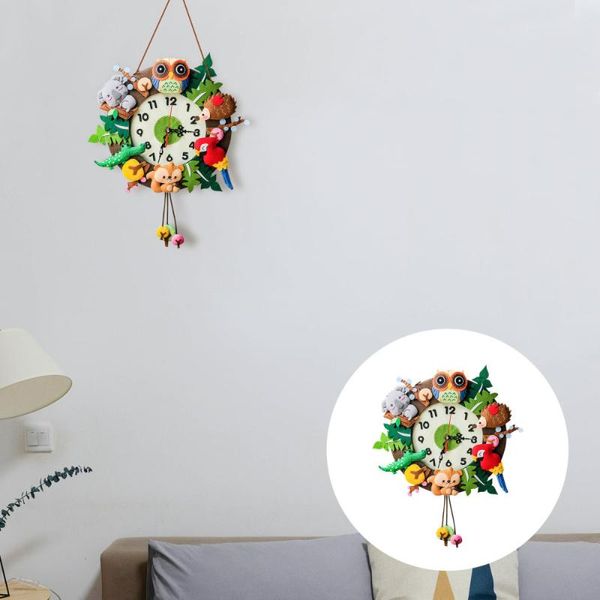 

wall clocks 1 set diy fabric clock material kit forest art craft supplies