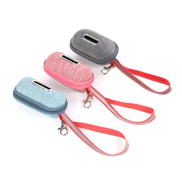 

towel portable pet dog poop bag dispenser puppy pick-up bags holder pouch with rope cleaning waste garbage box drop
