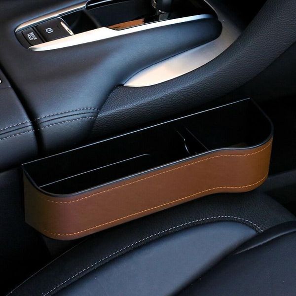 

car organizer cup storage box pu leather parts accessories 2pcs drink holder gap