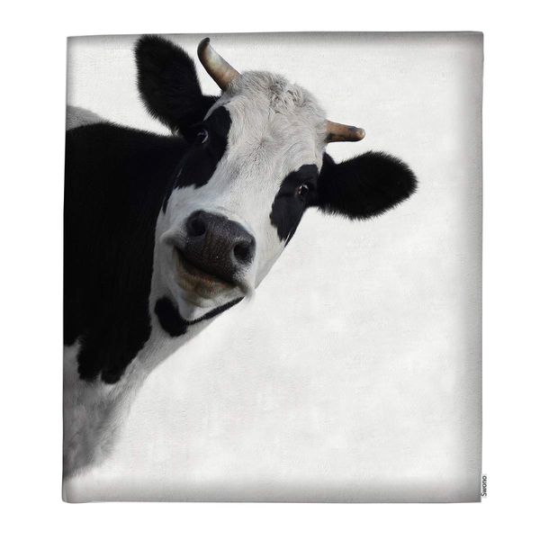 

Cow Throw Blanket,Funny Cow Isolated On A White Background Thorw Blanket Soft Warm Decorative Blanket for Bed Couch Sofa Office