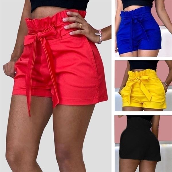 

5xl plus size women's high waist shorts pure color loose casual feamle summer streetwear for women ladies 220304, White;black