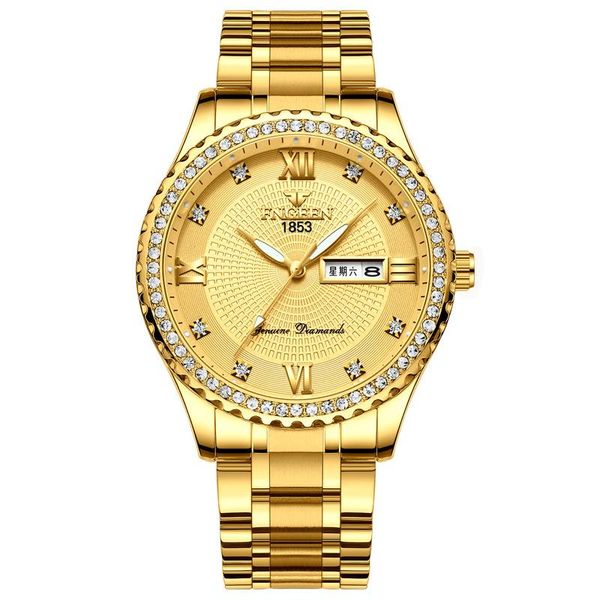 

wristwatches watch men's local tyrant gold non-mechanical stainless steel luminous waterproof brand fashion gift, Slivery;brown