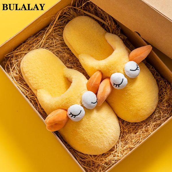 

women slippers for home warm short plush non-slip house cute crab shoes girls soft indoor 2021, Black