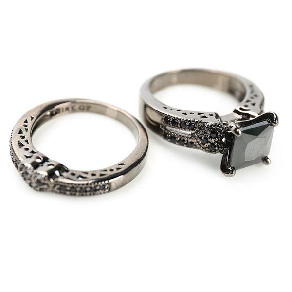 

wedding rings 1 pair trendy engagement party jewelry bague femme anillos for couple, Slivery;golden