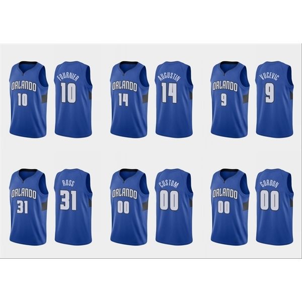 

orlando\rmagic\rmen nikola vucevic evan fournier aaron gordon d.j. augustin\rnba blue custom 2020 statement edition jersey, Black
