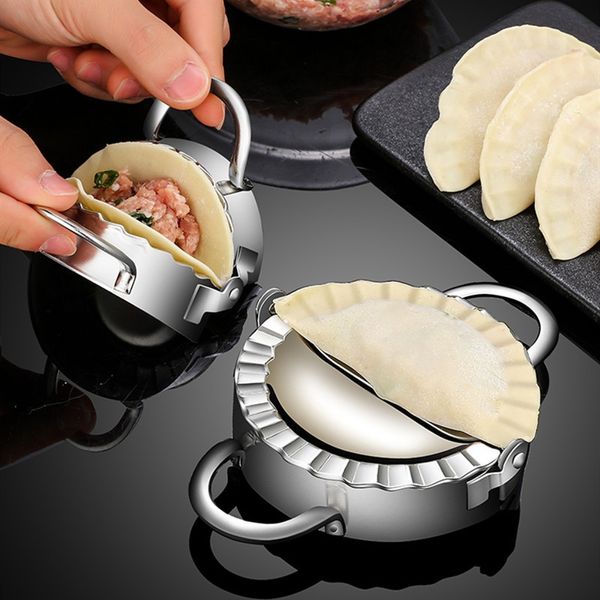 Molde de massa de aço inoxidável molde preguiçoso DIY Must-Ravioli Fazendo Molde Jiaozi Maker clipes de bolinho de massa colher de colher cozinha ferramenta de cozimento