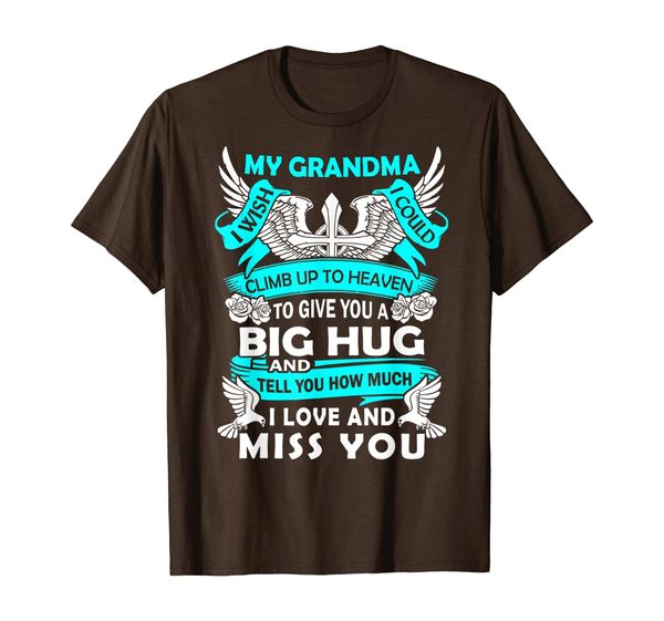 

i love and miss my grandma in heaven in loving memory t-shirt, White;black