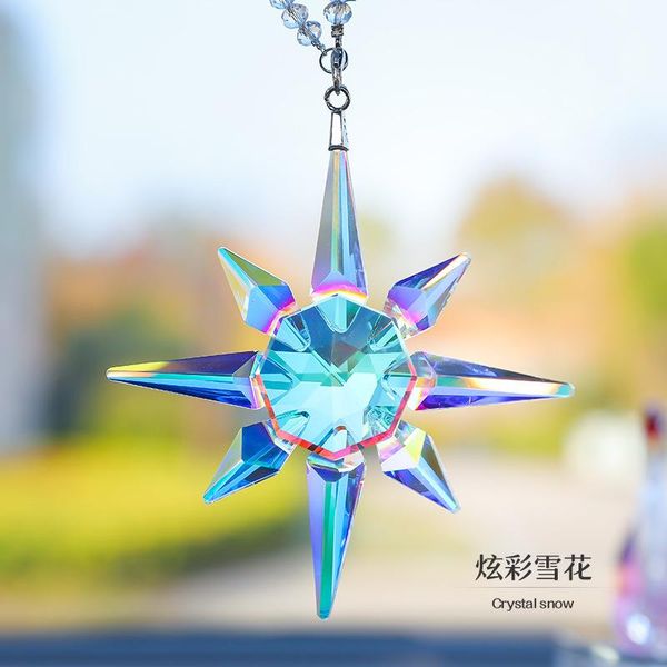 

decorative objects & figurines high-end car pendant crystal snowflakes decor hanging ornaments sun catcher snowflake trim christmas gifts