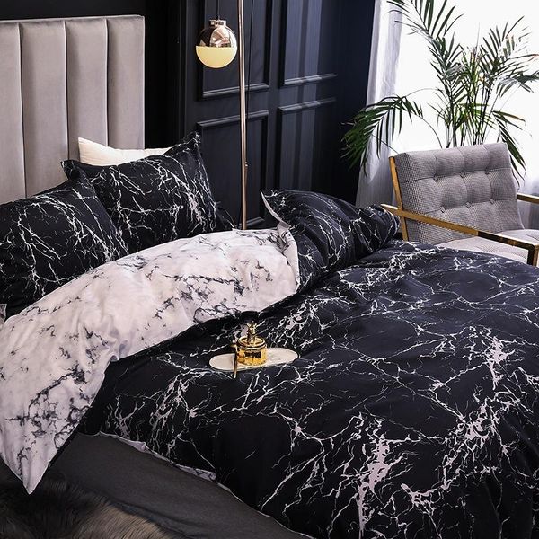 

marble bedding set for bedroom soft bedspreads double bed home comefortable duvet cover quality quilt pillowcase sets
