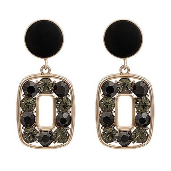 

dangle & chandelier korean fashion rectangular crystal drop earrings simple elegant women's luxury dinner jewelry, Silver