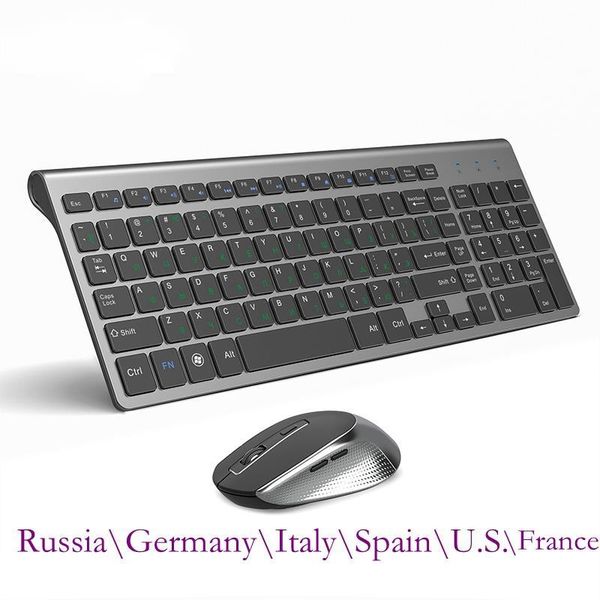 

keyboard mouse combos russia/spain/usa/france/italy/germany layout 2.4 ghz ultra thin portable wireless mouse, full size 2400 dpi mouse,blac