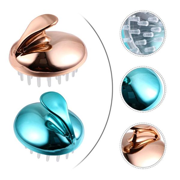 

hair brushes 2pcs scalp massager shower bathing shampoo brush head, Silver
