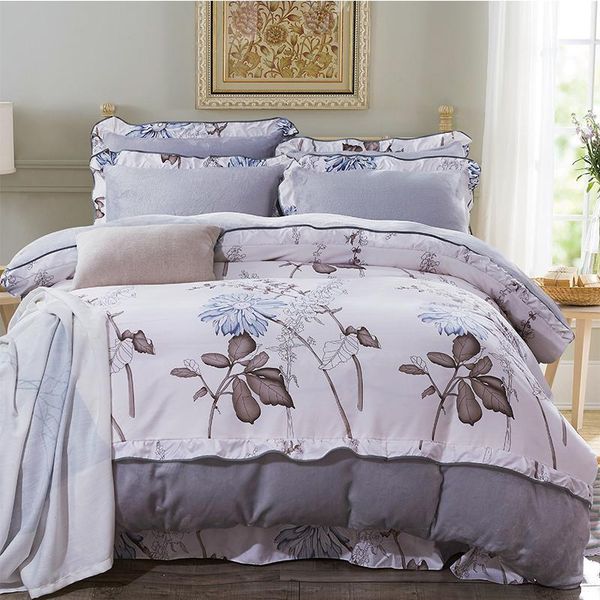 

bedding sets thickening farai  king size set soft bedclothes luxury duvet/quilt cover bed linen sheet pieces 4