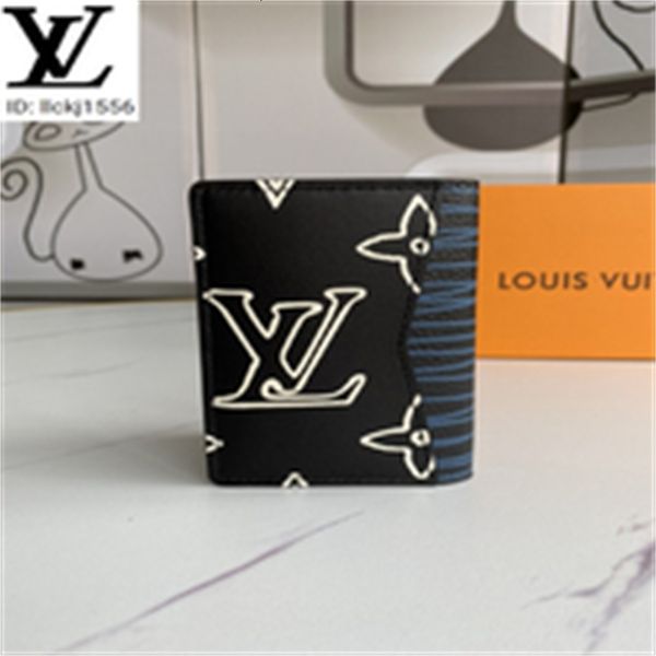 

evening brand designer luxury da9h m69737 fashion spliced purse black printed wallet men real leather long chain clutches wallets compact ke, Red;black
