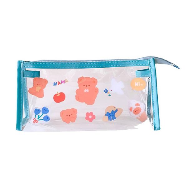 

storage bags cartoon ins pencil bag large capacity transparent waterproof makeup multifunctional pvc