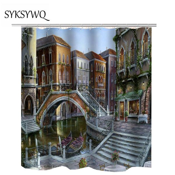

shower curtains douchegordijn 180 x curtain 3d bridge river waterproof bath
