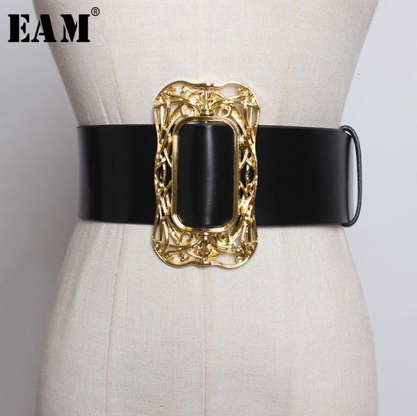 

eam] pu leather black big buckle long wide belt personality women fashion tide all-match spring autumn 2021 1h227 belts, Black;brown
