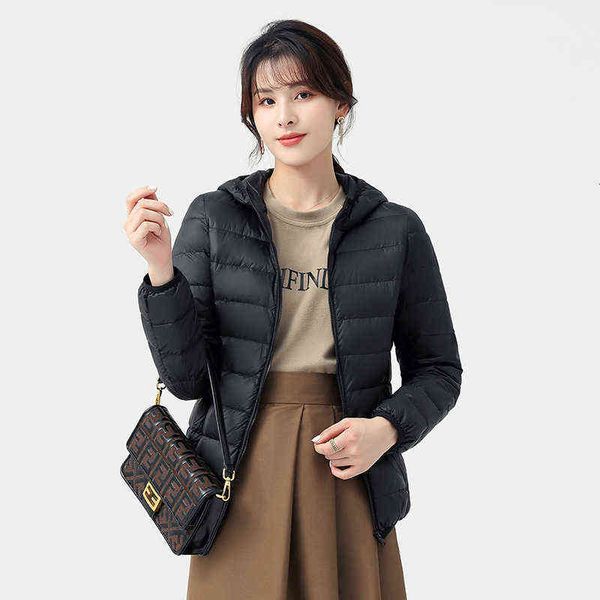 

youyiku light down et women's 2021 hooded autumn and winter warm, simple 90, Black