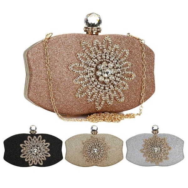 

sequined leather clutch bag with rhinestone luxury evening female ladies small handbags fashion party pouch wedding clutches bags
