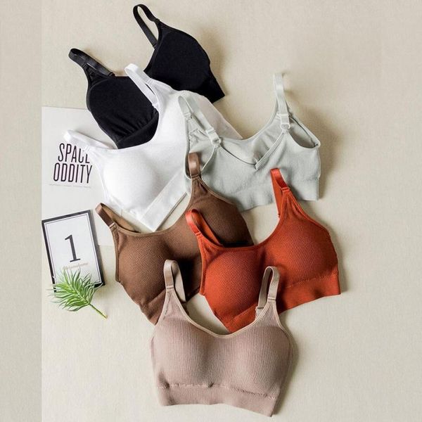 

gym clothing women girls seamless sports bra fitness yoga sling running crop female push up, White;black