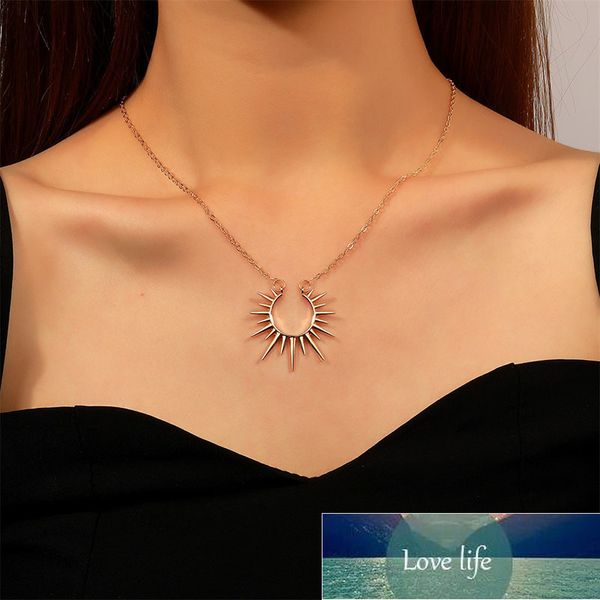 Exquisite Sonnenblume-Anhänger-Halskette, goldene 18-karätige Kette, Choker-Damen-Halskette, Bijoux Femme-Accessoires, Fabrikpreis, Experten-Design, Qualität, neuester Stil, Original