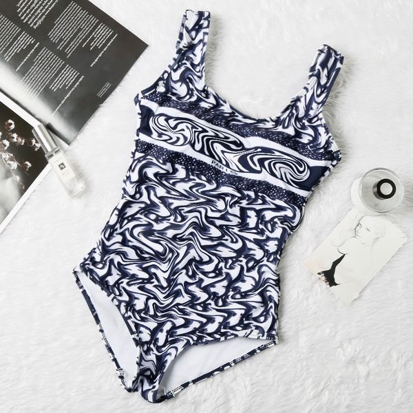 

2021 one piece ds new women's letter vest swimsuit, White;black